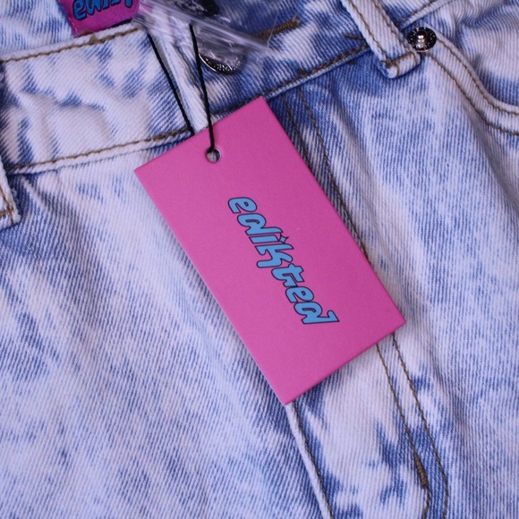 NWT‼️ Edikted Bondi Biker Jean Shorts - Picture 7 of 9